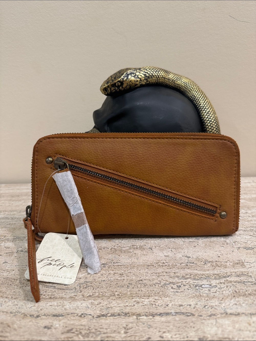 Free People Brown Leather Continetal Wallet